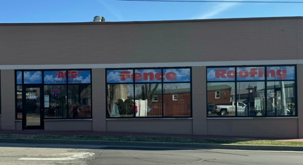 ace fence roofing store front
